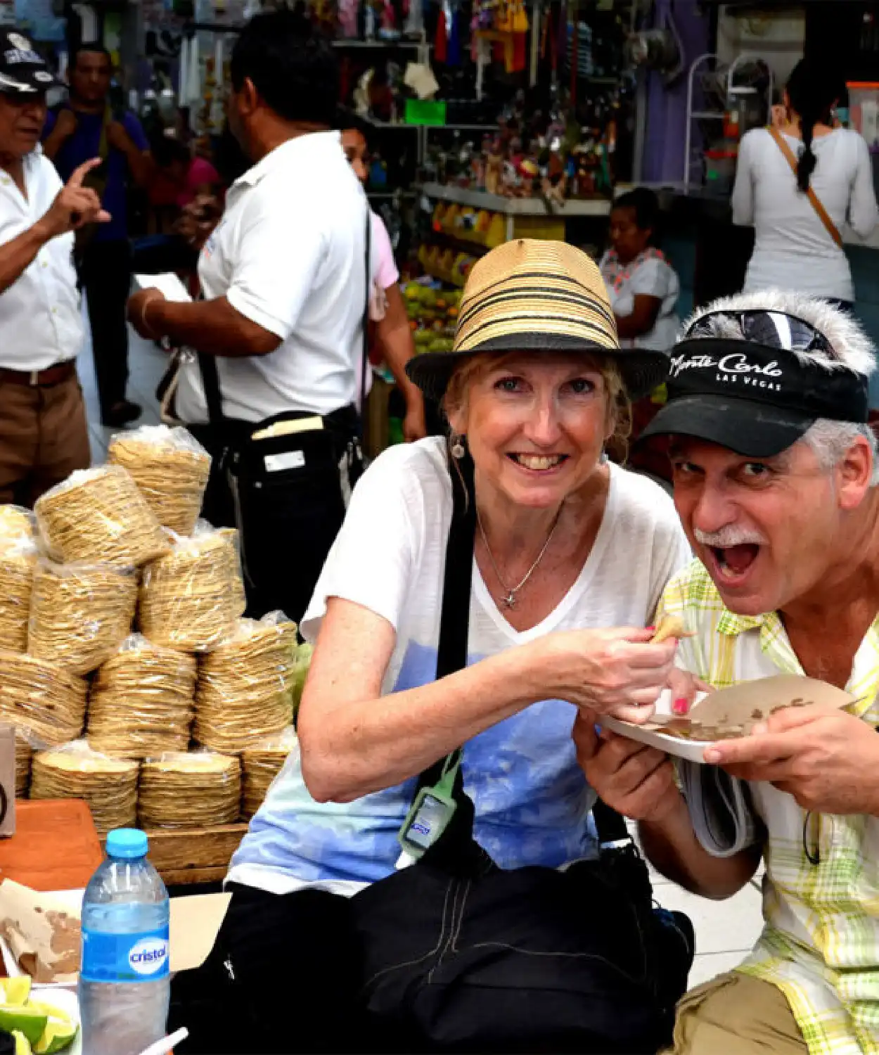 Exploring a bustling street food market